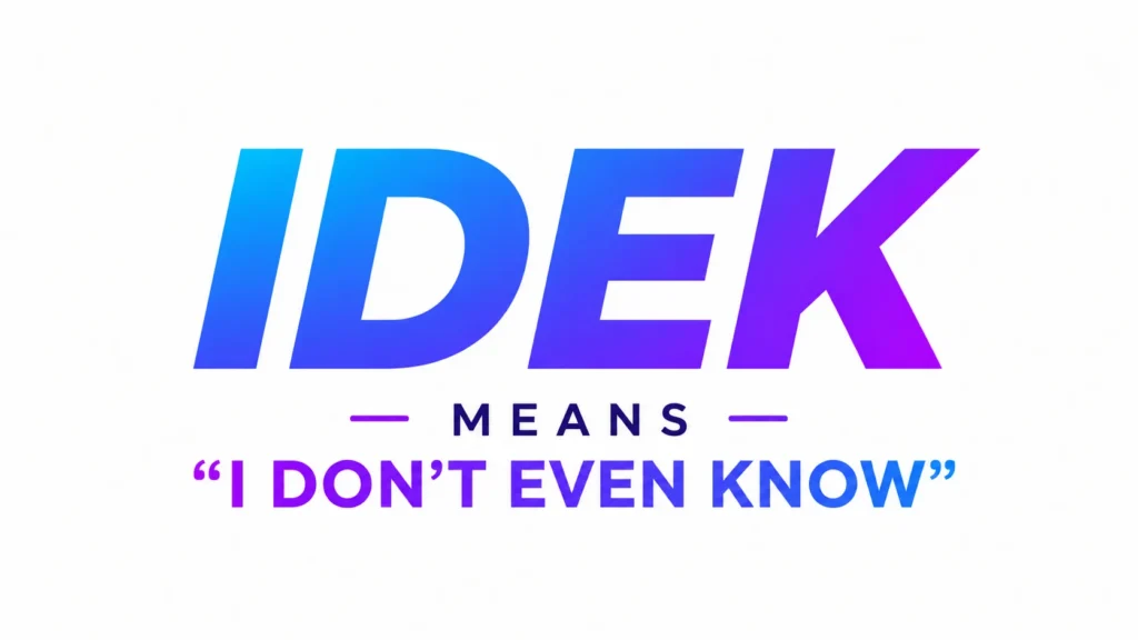 idek-meaning