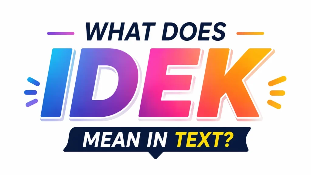 what-does-idek-mean